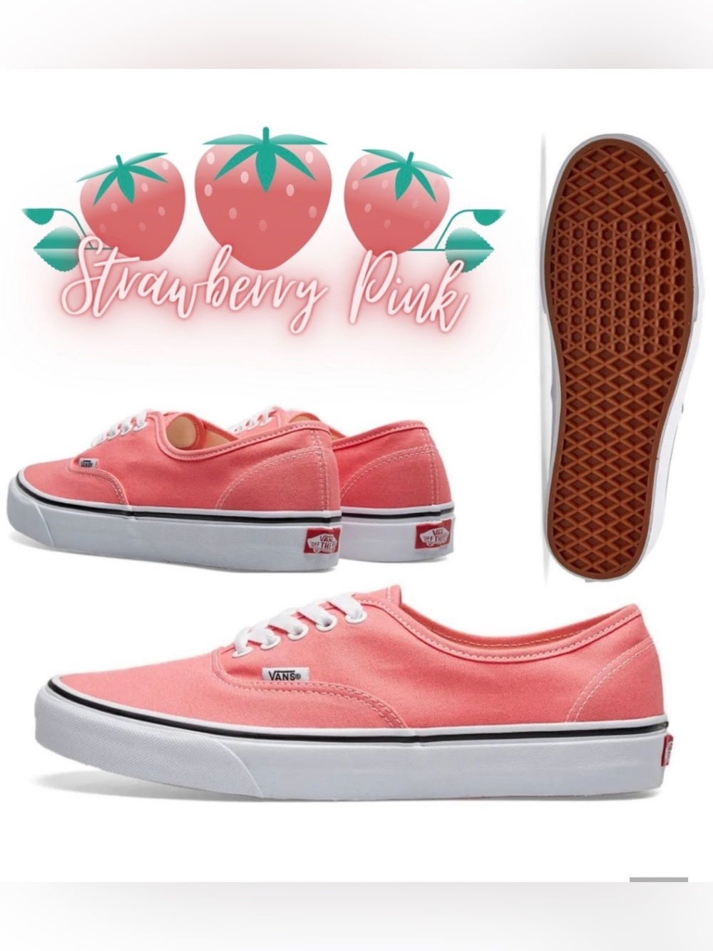 Vans Authentic Low Top Sneakers in Strawberry Pink